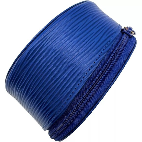 Authentic LOUIS VUITTON Epi Jewelry Case Accessory M48205 Blue Leather #36635896 - Picture 12 of 13
